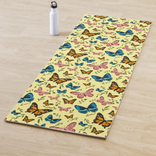 Hübscher Schmetterlingsfeder Yogamatte