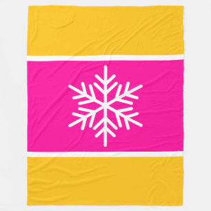 Hübscher Schneeflocke Helles Rosa Gelb Orange Stre Fleecedecke