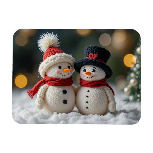 hübscher Schneemann zusammen Magnet (Horizontal)