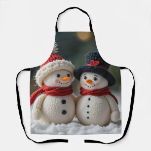 hübscher Schneemann zusammen Schürze