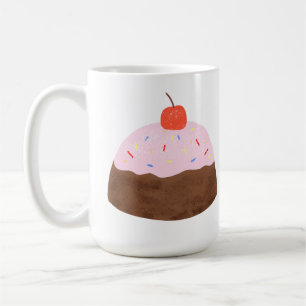 Hübscher Schokoladen-Cupcake mit Kirsch-Geburtstag Kaffeetasse