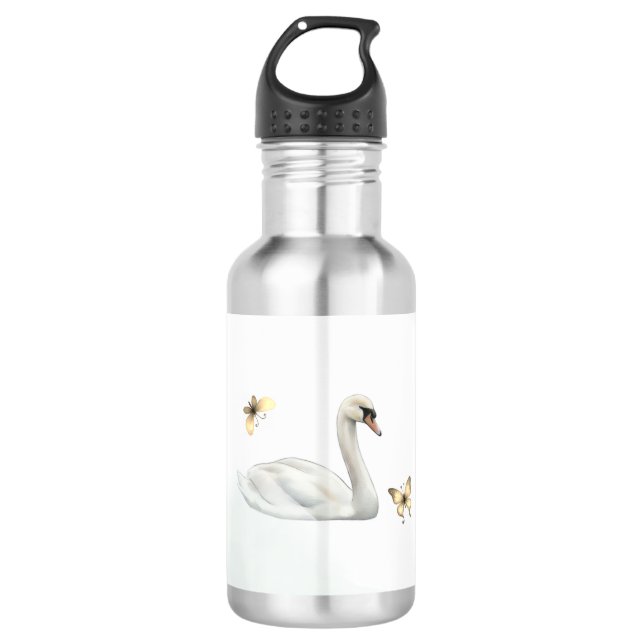 Hübscher Schwan Edelstahlflasche (Vorderseite)