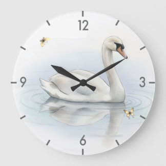 Hübscher Schwan Große Wanduhr