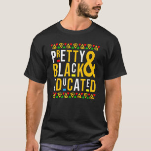 Hübscher Schwarzer und erziehter Schwarzer Geschic T-Shirt
