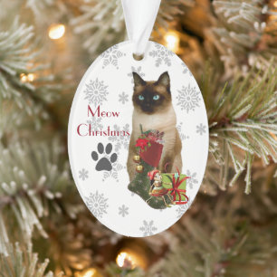 Hübscher siamesischer Katzen-Weihnachtsschmuck Ornament