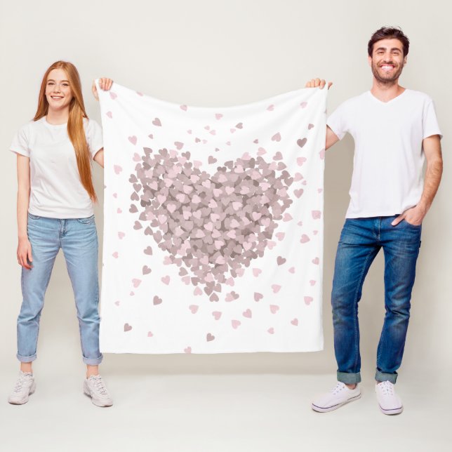 Hübscher sich hin- und herbewegender Herzen Fleecedecke (Beispiel)