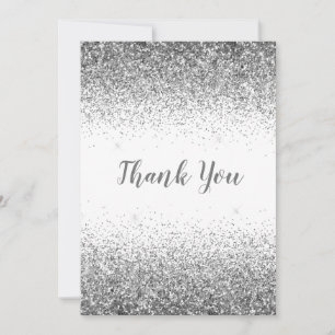 Hübscher Silver Glitzer Einfach Moderne Dankeschön Dankeskarte