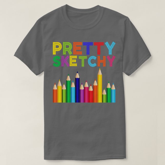 Hübscher Sketch Kunst, Dichtung und Musik T-Shirt (Design vorne)