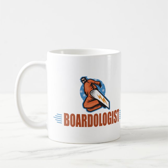 Hübscher Snowboarder Spaß Snowboarden Wintersport Kaffeetasse (Links)