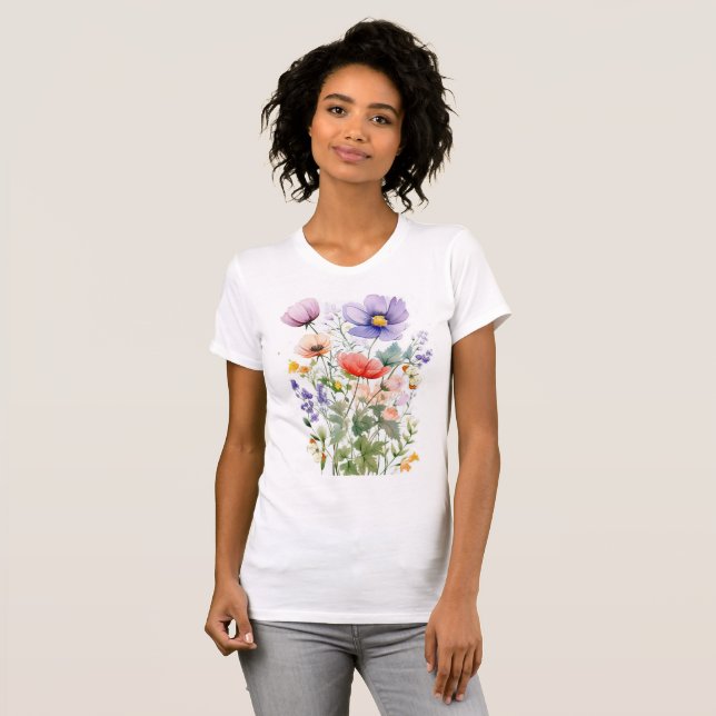 Hübscher Sommer-Blumenentwurf T-Shirt (Vorne ganz)