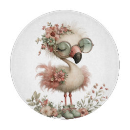 HÜBSCHER SOMMER FLAMINGO MIT BLUMEN SCHNEIDEBRETT