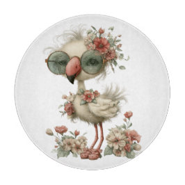 HÜBSCHER SOMMER FLAMINGO MIT BLUMEN SCHNEIDEBRETT