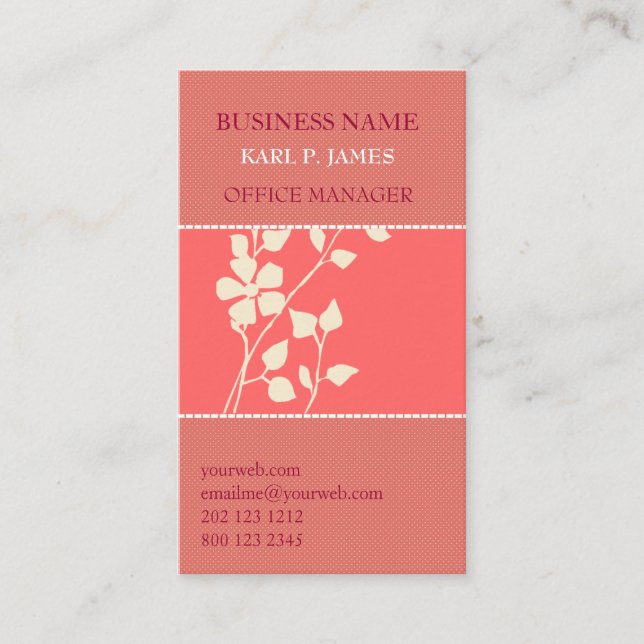 Hübscher Sommer mit Blumen Visitenkarte (Vorderseite)