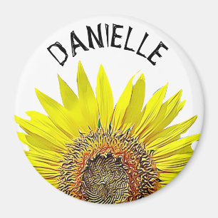 Hübscher Sonnenblume-Namen-personalisierter Magne Magnet