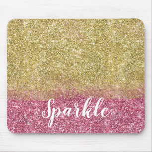 Hübscher Sparkor Gold Pink Imitate Glitzer Mousepad