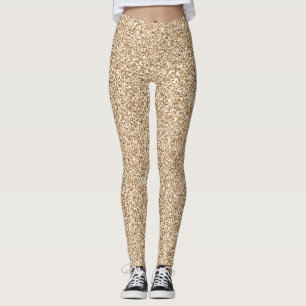 Hübscher Tan Glittery Look Leggings