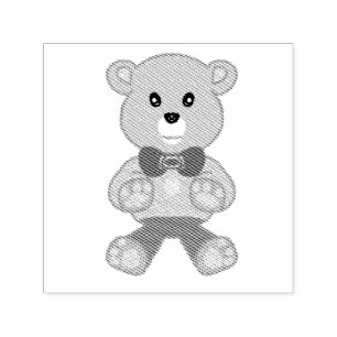 Hübscher Teddybär mit Fliege Permastempel