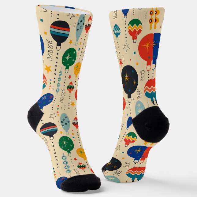 Hübscher, traditioneller Zierteil Beige Socken (Gewinkelt)