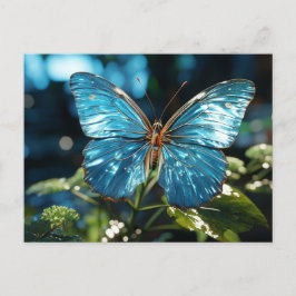 Hübscher transparenter Blauschmetterling Postkarte