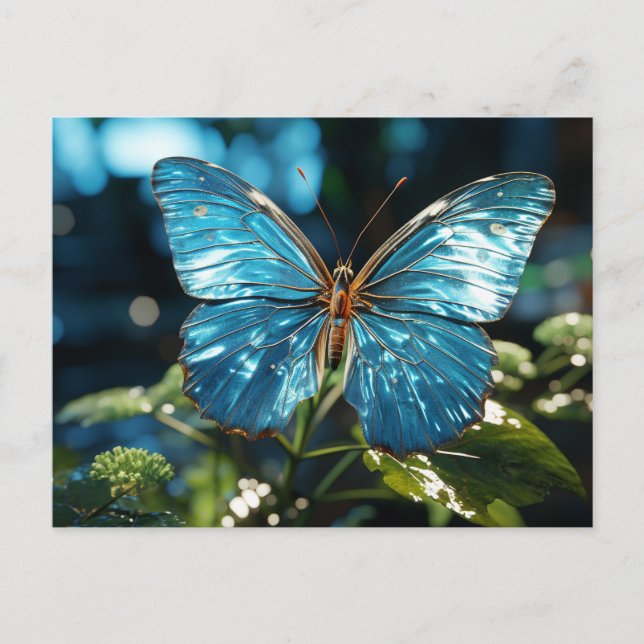 Hübscher transparenter Blauschmetterling Postkarte (Vorderseite)