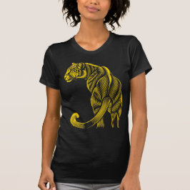 Hübscher Trend Leopardendruck Gold T-Shirt