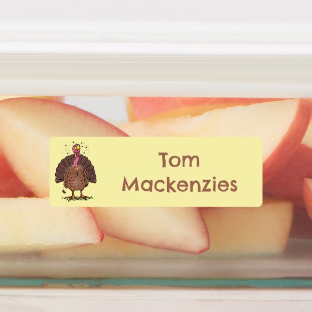 Hübscher Truthühner Cartoon personalisiert Etiketten (Befestigt)