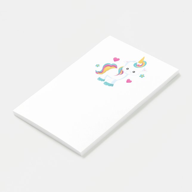 Hübscher Unicorn Post-it Klebezettel (angewinkelt)