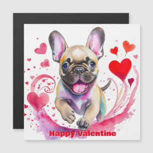 Hübscher Valentins-French-Bulldogge Magnetkarte
