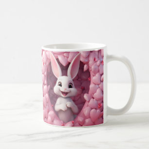 Hübscher Valentinstag-Hasenbecher Valentinstag- Kaffeetasse
