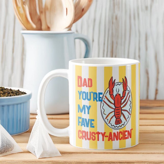Hübscher Vater Hummer Krustentier Amalfi Gelber St Kaffeetasse (Funny dad joke coffee mug for father's day or just because)