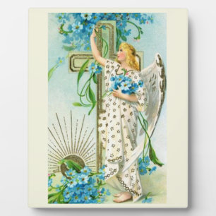 Hübscher Vergissmeinnicht Engel  Fotoplatte