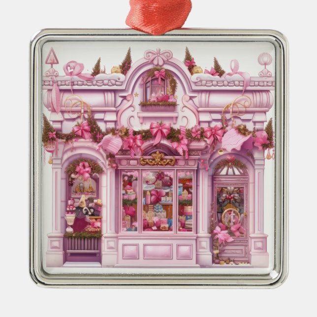 HÜBSCHER VERZIERTER URLAUB CHRISTMAS STOREFRONT ORNAMENT AUS METALL (Vorne)