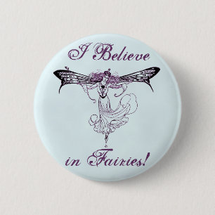 Hübscher Vintage-Feendecal Button