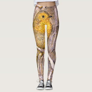 hübscher Vintage-Rotkehlchen-Vogel auf einem schne Leggings
