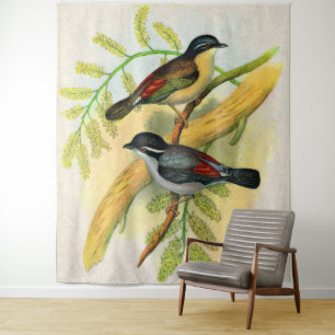 hübscher Vogeldruck Wandteppich