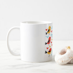 Hübscher Vogelmuster-Kaffeebecher Kaffeetasse