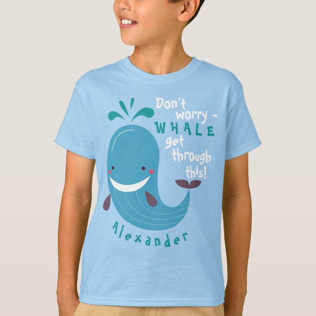 Hübscher Wal kommt durch diese Kinder T-Shirt (Vorderseite)