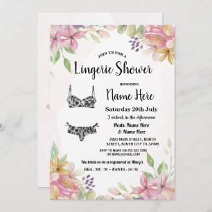 Hübscher Watercolor-Pastellblumenwäsche-Dusche Einladung