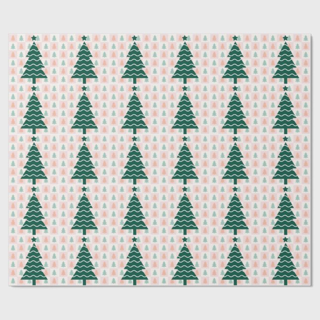  Hübscher Weihnachtsbaum Feiertagsdesign.  Geschenkpapier (Flach)