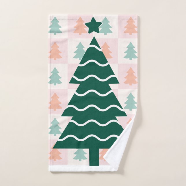  Hübscher Weihnachtsbaum Feiertagsdesign.  Handtuch (Handtuch)