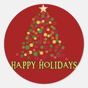 Hübscher Weihnachtsbaum "Sinneswahrnehmung" Karte Runder Aufkleber