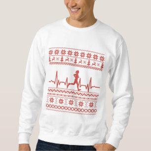 Hübscher Weihnachtspulli rennend heartbeat Sweatshirt