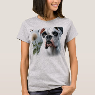 Hübscher weißer Boxerhund in der Natur T-Shirt