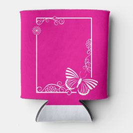 Hübscher Weißschmetterling Cooler - Fuschia Dosenkühler