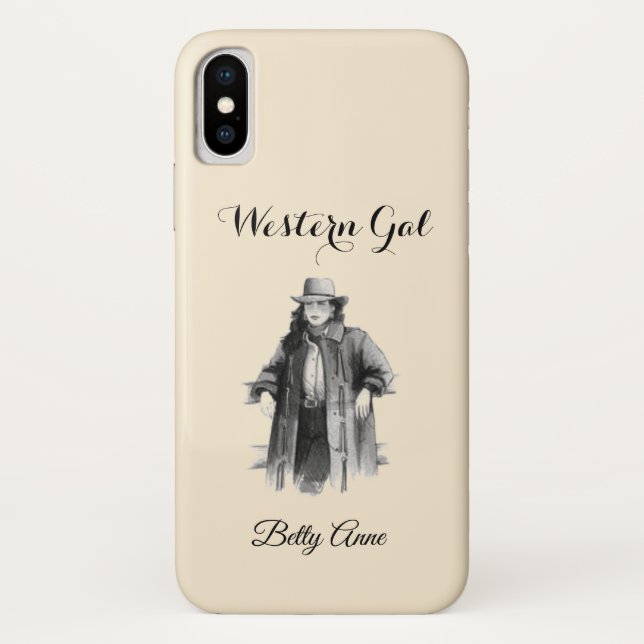 Hübscher Western Lady Personalisiert Case-Mate iPhone Hülle (Rückseite)