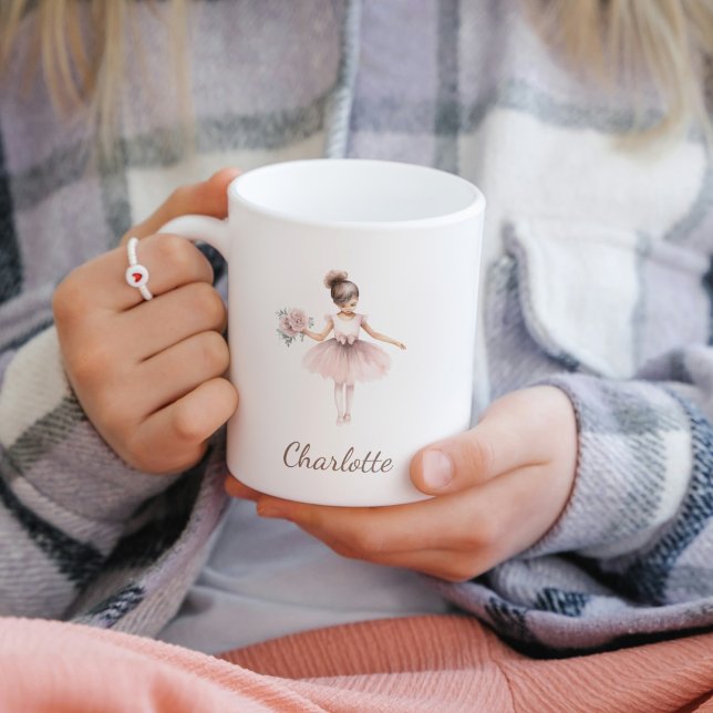 Hübscher Whimsical Ballerina floral Name Kaffeetasse (Von Creator hochgeladen)