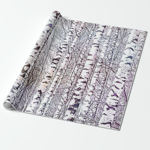 Hübscher Winter Birch Forest Geschenkpapier