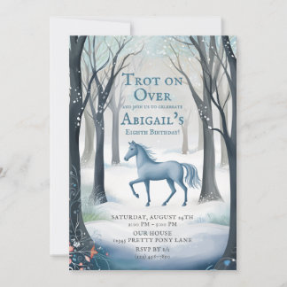 Hübscher Winter Forest Horse Light Ice Einladung
