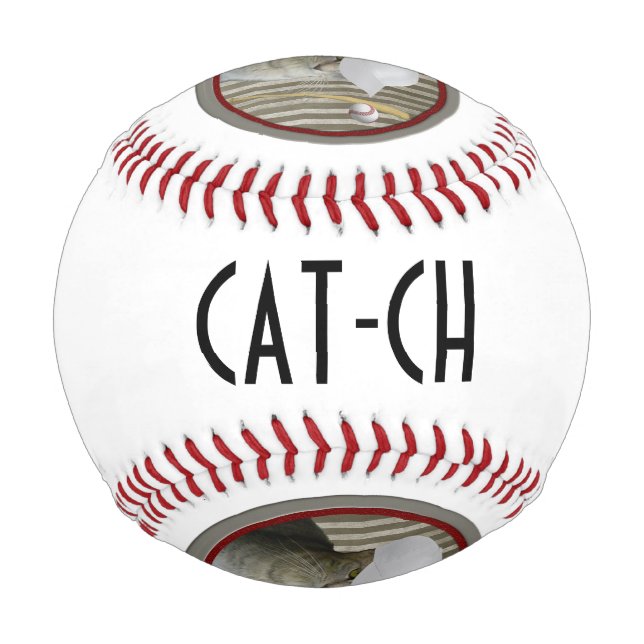 Hübscher Witz "Katz-ch-Katze" Baseball (Rückseite)
