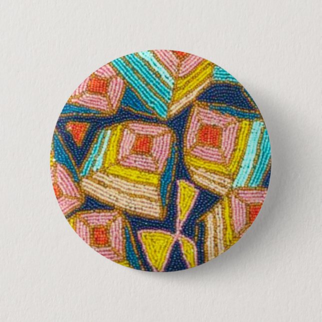Hübscher wulstiger Kunst-Deko-Entwurf Button (Vorderseite)